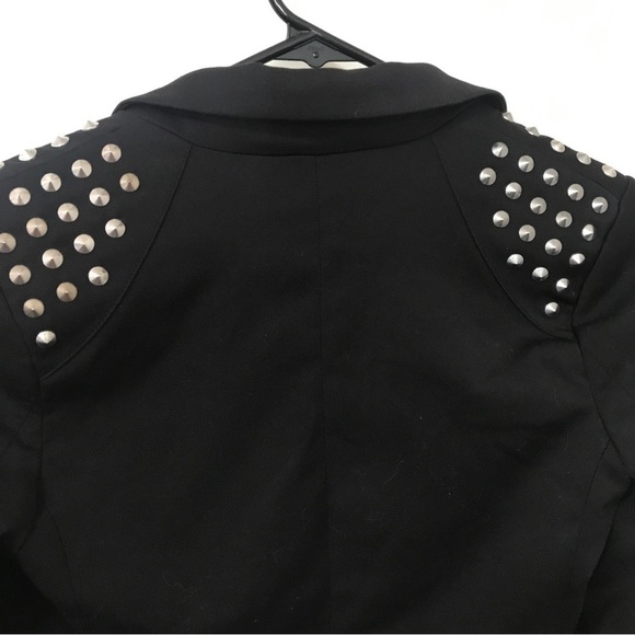 Divided x H&M black single button blazer with silver shoulder studs - Picture 8 of 12